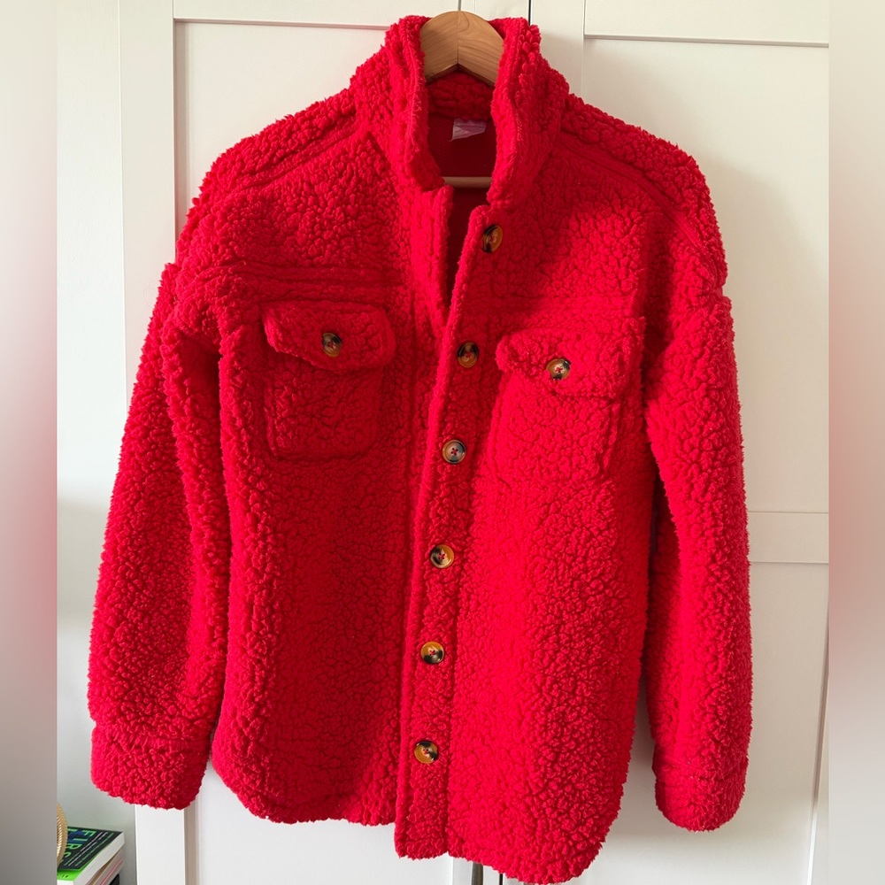 No Boundaries Red Teddy Jacket